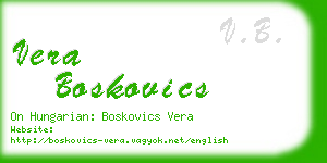 vera boskovics business card